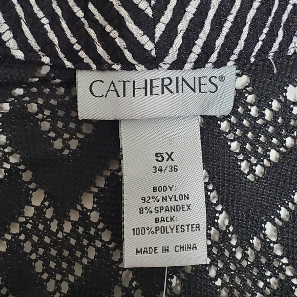 Catherines Chevron Stripe Open Front Stretch Cardigan Size 5X Asymmetric Hem NEW - Picture 11 of 14